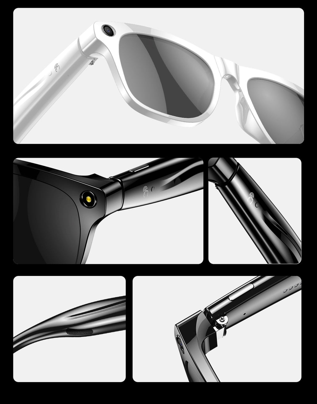 AI Smart Glasses Strap Camera Photo Translation Recognition Bluetooth