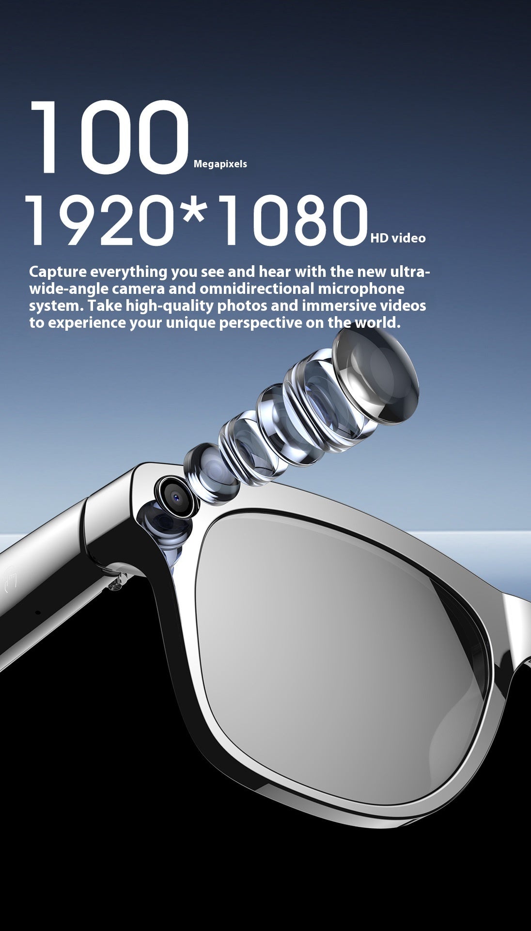 AI Smart Glasses Strap Camera Photo Translation Recognition Bluetooth