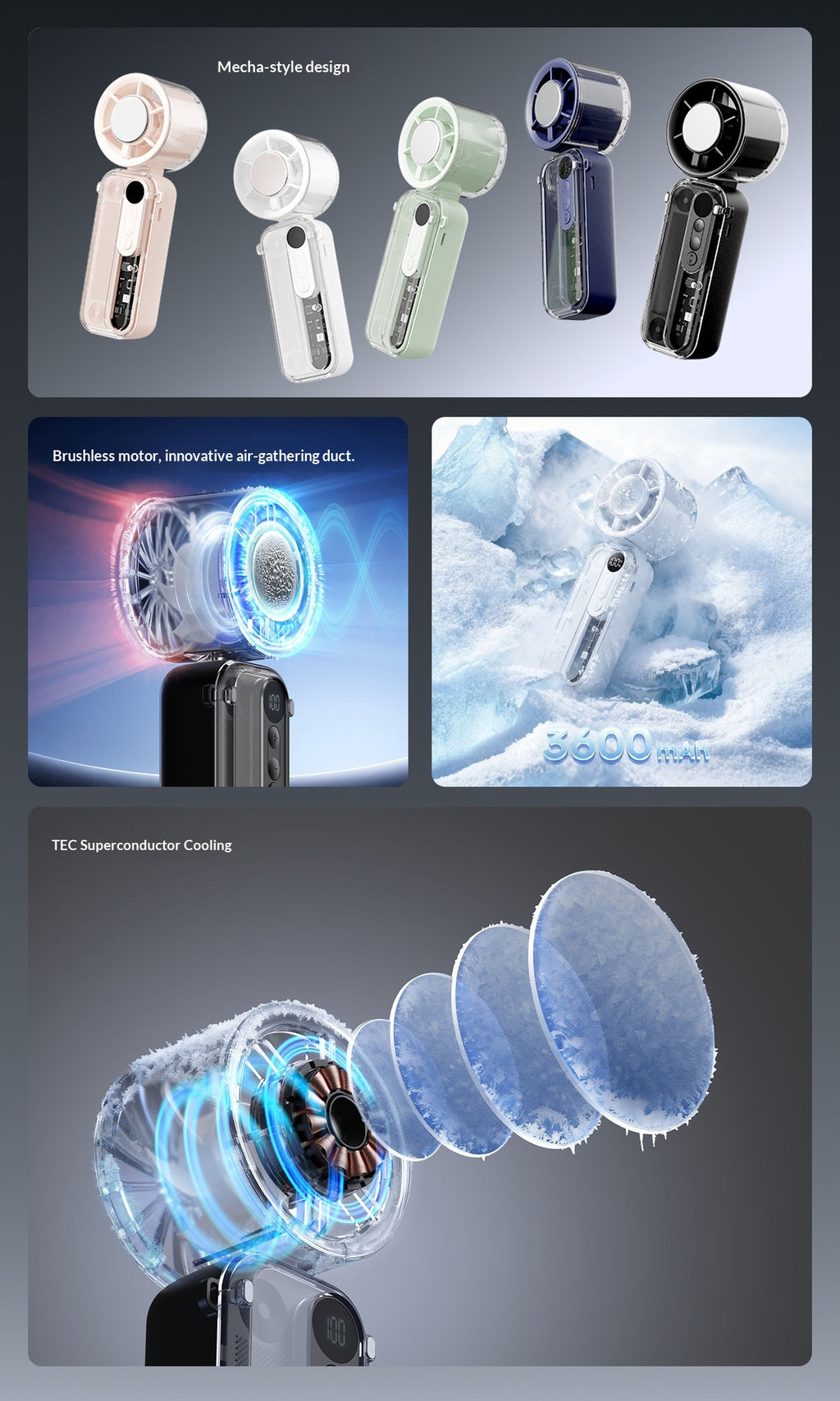 Powerful Cooling Ice-Pack Mini Fan