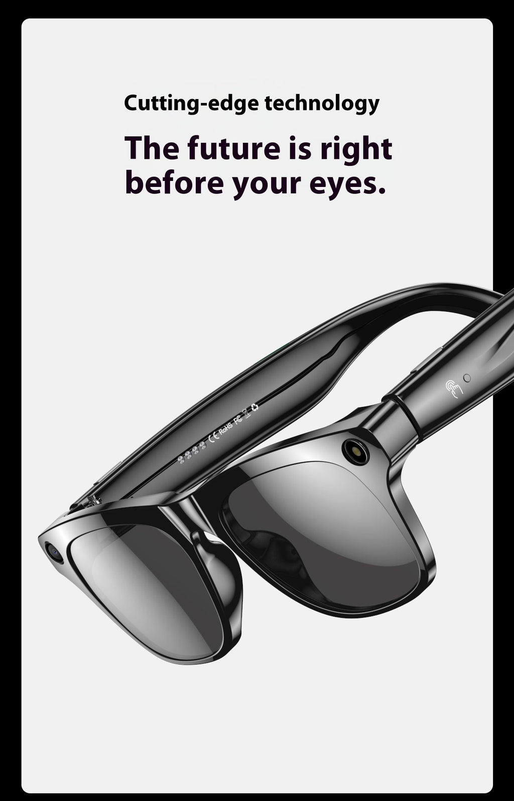 AI Smart Glasses Strap Camera Photo Translation Recognition Bluetooth