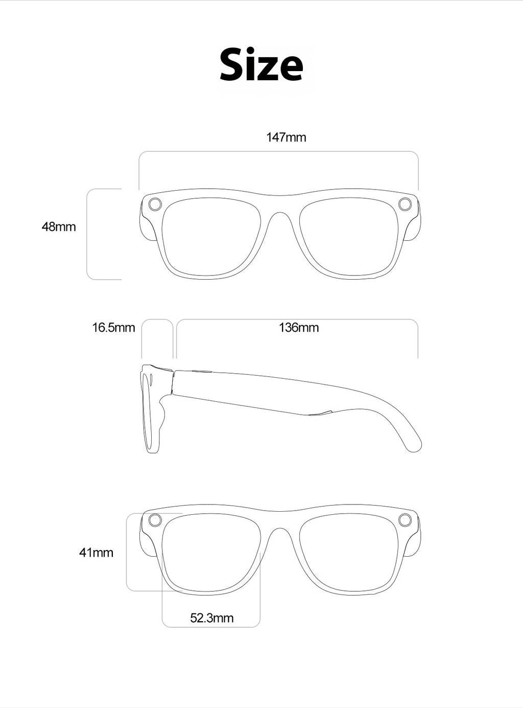AI Smart Glasses Strap Camera Photo Translation Recognition Bluetooth