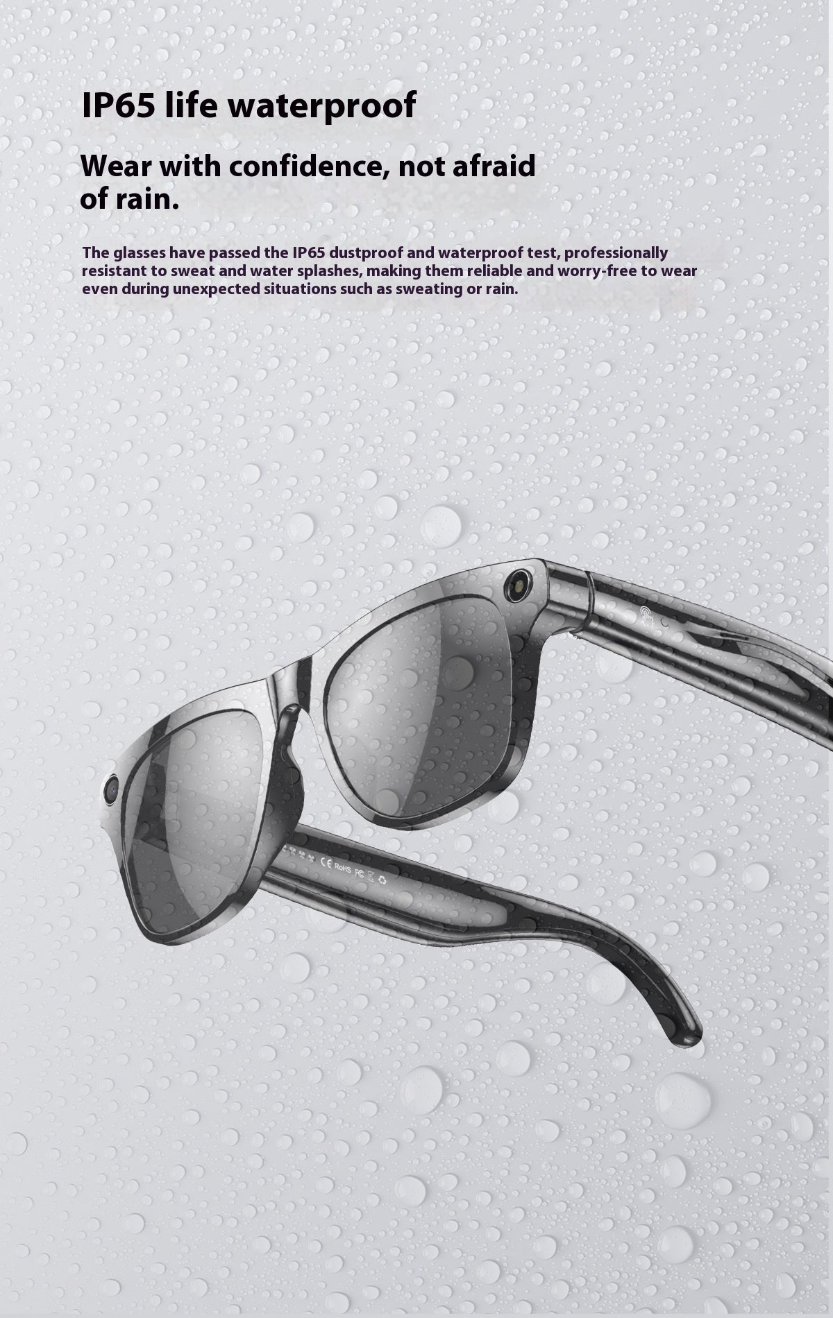 AI Smart Glasses Strap Camera Photo Translation Recognition Bluetooth